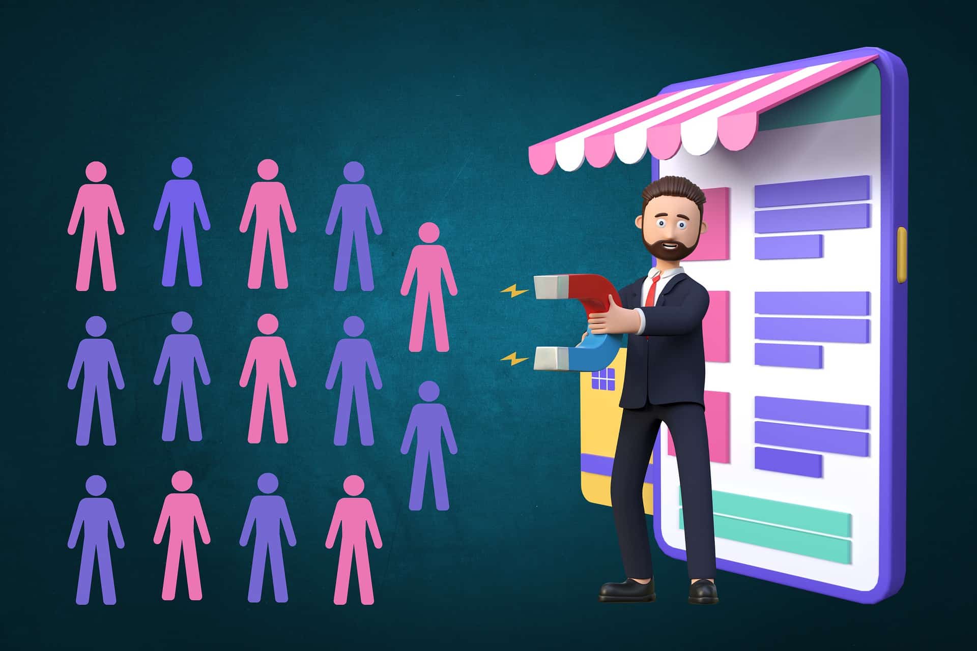 Irresistible Lead Magnet: image representing capturing quality leads with a magnet attracting potential customers.