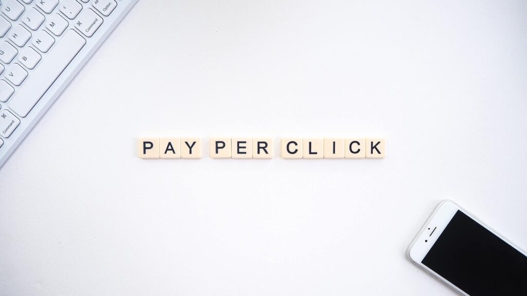 An image showing the words pay per click symbolizing the optimization and success of advanced PPC strategies